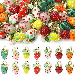 5Pcs Handmade Lampwork Pendants&nbsp;PALLOY-YW00108-05A
