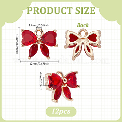 12Pcs Brass Glass Charms&nbsp;KK-PH0013-43A