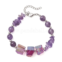 Natural Amethyst Beaded Bracelets for Women&nbsp;BJEW-TA00713-02