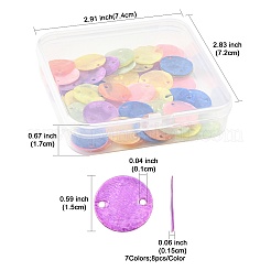 56Pcs 7 Colors Spray Painted Natural Capiz Shell Connector Charms&nbsp;BSHE-FS0001-13