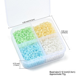 72G 4 Colors Glass Seed Beads&nbsp;SEED-YW0002-75B