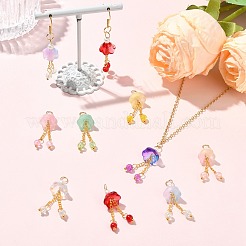 40Pcs 8 Colors Glass Pendants&nbsp;PALLOY-CJ00167