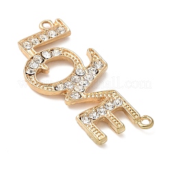Alloy Crystal Rhinestone Word LOVE Connector Links Charms&nbsp;FIND-M052-09G-NR