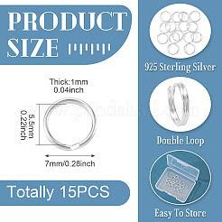 925 Sterling Silver Split Jump Rings&nbsp;STER-TA0001-48B