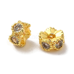 Brass Micro Pave Cubic Zirconia Beads&nbsp;KK-C072-22G