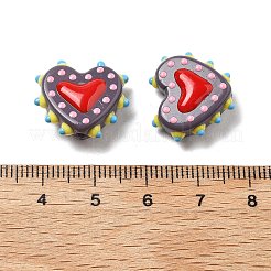 Baking Paint Glass Bumpy Beads Heart&nbsp;LAMP-V001-07A