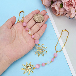 2Pcs Alloy Sun & Glass Pendant Decorations&nbsp;AJEW-ME0001-52C