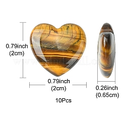 Natural Tiger Eye Heart Palm Stone&nbsp;G-YW0001-53