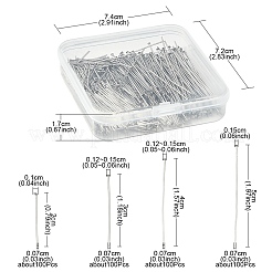 400Pcs 4 Styles 304 Stainless Steel Flat Head Pins&nbsp;STAS-YW0001-72