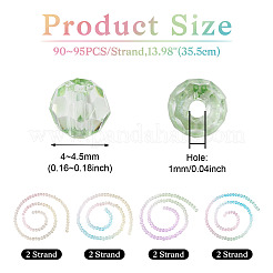 8 Strands 4 Colors Transparent Glass Beads Strands&nbsp;GLAA-TA0001-23