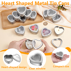 60Pcs Tinplate Packing Boxes with Visible Window Lid&nbsp;CON-WA0001-12