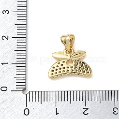 Brass Micro Pave Clear Cubic Zirconia Pendants&nbsp;KK-L268-012G
