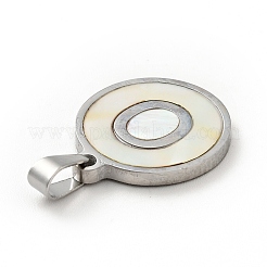304 Stainless Steel with White Shell Pendants&nbsp;STAS-G268-01O-P