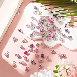 100Pcs Mixed Styles Glass Pendants&nbsp;PALLOY-TADJ00010