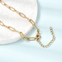4MM 304 Stainless Steel Textured Paperclip Chain Necklaces for Man and Women&nbsp;SA-CBAB767-09G