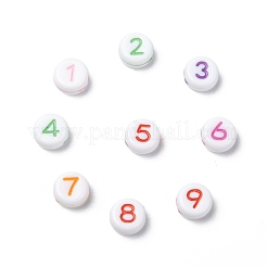 Opaque Acrylic Flat Round Beads&nbsp;SACR-Q100-M034