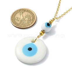 Lampwork Evil Eye Pendant Necklace&nbsp;NJEW-JN04614-01