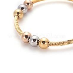 304 Stainless Steel Torque Bangles&nbsp;BJEW-L642-26MP