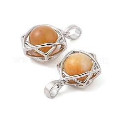 Natural Topaz Jade Round Pendants&nbsp;G-M440-04A-P
