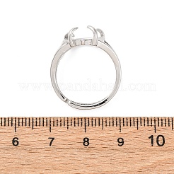 Brass Open Cuff Ring Components&nbsp;KK-U074-10P