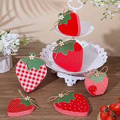 Wood Strawberry Desktop Decoration&nbsp;AJEW-WH0434-14