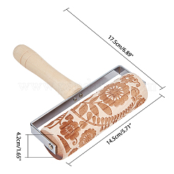 Wooden Christmas Embossing Pattern Roller&nbsp;DIY-WH0209-65