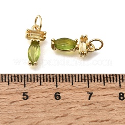 Brass Micro Pave Cubic Zirconia Pendants&nbsp;KK-C255-15B-03