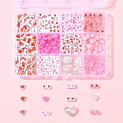 385Pcs Valentine's Day Theme Opaque/Transparent Acrylic Beads&nbsp;MACR-FS0001-93