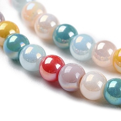 Opaque Electroplate Glass Beads Strands&nbsp;GLAA-P056-4mm-A01