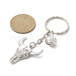 Tibetan Style Alloy Bull Head Kcychain&nbsp;KEYC-JKC00562-03