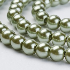 Eco-Friendly Glass Pearl Beads Strands&nbsp;HY-A008-10mm-RB055