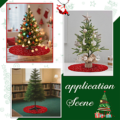 Polyester Sequin Christmas Tree Skirt&nbsp;DIY-WH0622-400A