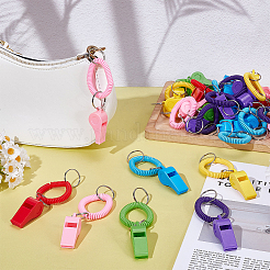 36Pcs 6 Colors Resin Sport Whistle with Bracelet&nbsp;AJEW-GO0004-15
