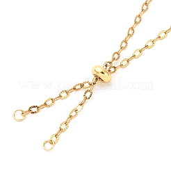 Adjustable 304 Stainless Steel Textured Cable Chains Slider Necklaces Making&nbsp;AJEW-JB01397