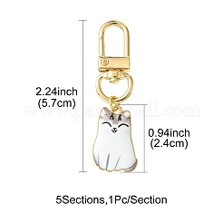Cat Alloy Enamel Pendant Decorations&nbsp;HJEW-FZ00012