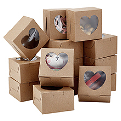 Square Kraft Paper Muffin Storage Gift Boxes&nbsp;CON-WH0095-95B