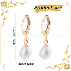 1 Pair Natural Pearl Dangle Leverback Earrings&nbsp;EJEW-AN0004-01