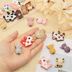 18Pcs 18 Styles Cow/Cattle Food Grade Silicone Focal Beads&nbsp;SIL-CA0002-86