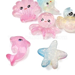 Sea Animals Transparent Resin Cabochons&nbsp;RE-CBAA0C5-03