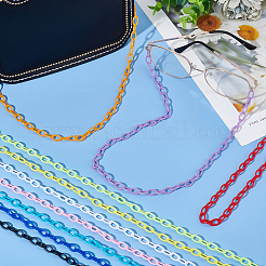 20 Strands 10 Colors Opaque Acrylic Cable Chains&nbsp;SACR-PH0002-11