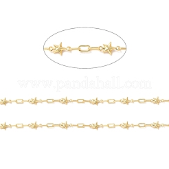 Rack Plating Brass Star & Rectangle Link Chains&nbsp;CHC-I040-10G
