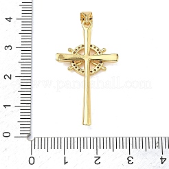 Brass Micro Pave Clear Cubic Zirconia Pendants&nbsp;KK-A293-04G