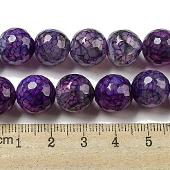 Faceted Natural Dragon Veins Agate Beads Strands&nbsp;X-G-F447-12mm-P09