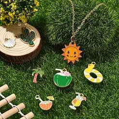 40Pcs 8 Styles Alloy Enamel Pendants&nbsp;ENAM-CJ0006-10