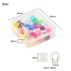 32Pcs 16 Colors Silicone Thin Ear Gauges Flesh Tunnels Plugs&nbsp;FIND-YW0001-16B