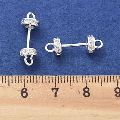 Brass Micro Pave Clear Cubic Zirconia Connector Charms&nbsp;KK-B134-43S