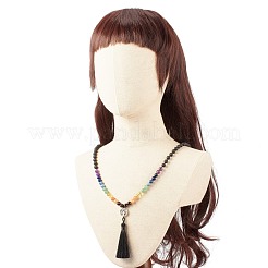 7 Chakra Gemstone Buddhist Necklace&nbsp;NJEW-JN03856