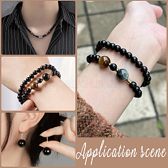 2 Strands Natural Obsidian Round Beads Strands&nbsp;G-PA0002-69