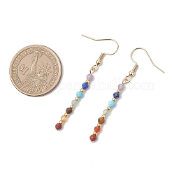 Natural Mixed Stone Round Dangle Earrings&nbsp;EJEW-JE06667-02