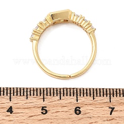 Brass with Cubic Zirconia Cuff Rings for Women&nbsp;RJEW-B160-07B-G